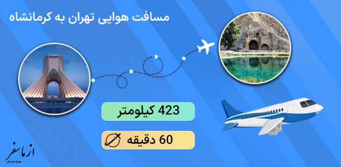 مسافت هوایی تهران به کرمانشاه