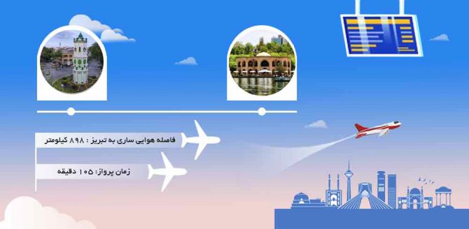 بلیط هواپیما ساری تبریز